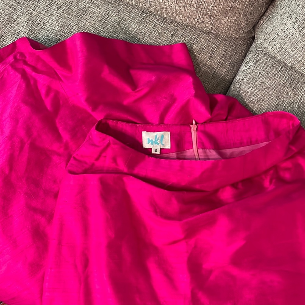 Silk Maxi Skirt Hot Pink Silk Formal Prom Wedding Guest Barbie Pink